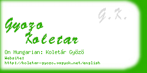 gyozo koletar business card