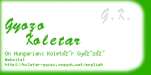 gyozo koletar business card